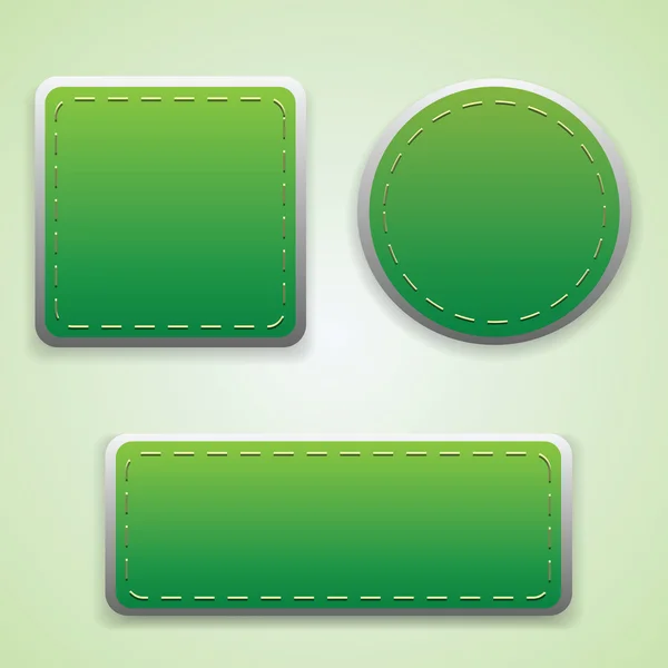 Set of green labels for your design — Stock Vector
