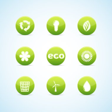 Ecology icon set for green design clipart