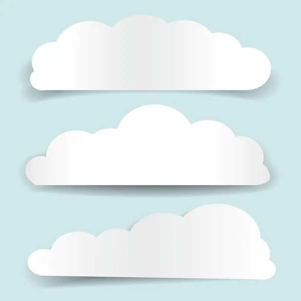 Σύνολο σύννεφο σε σχήμα χαρτιού πανό Εικονογράφηση Αρχείου