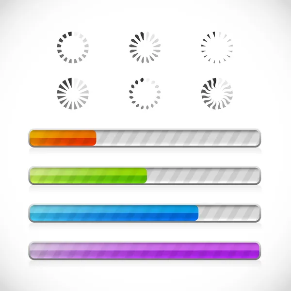 Collection of preloaders and progress loading bars Vector Graphics