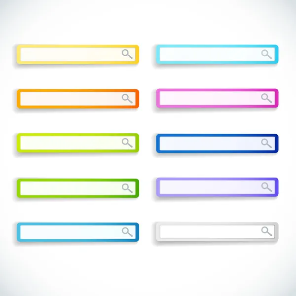 Conjunto de barras de pesquisa de cores — Vetor de Stock