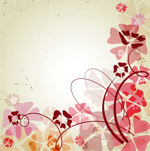 Fond rétro avec des fleurs de couleur — Image vectorielle