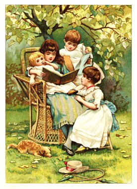Children read the book