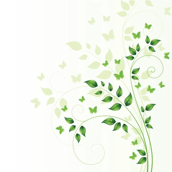 Magic Tavaszi fa pillangók és a hely a szöveg — Stock Vector