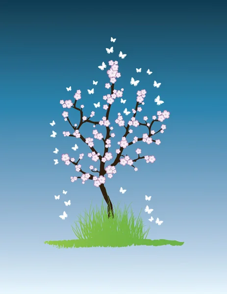 ベクトルの桜の木 — ストックベクタ