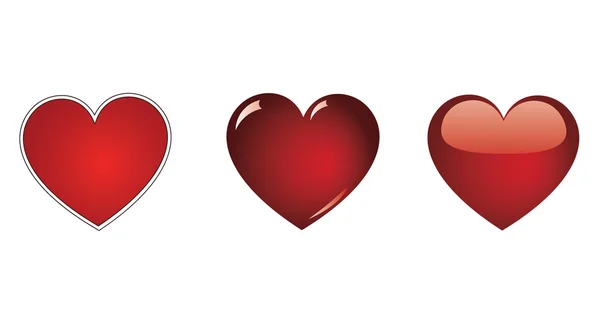 Коллекция красных векторов сердца — стоковый вектор