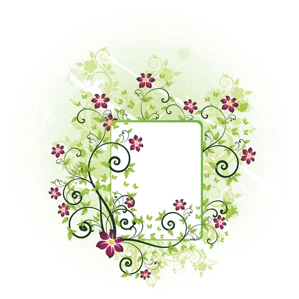 Cadre floral printemps — Image vectorielle