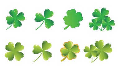 Vector shamrock collection clipart