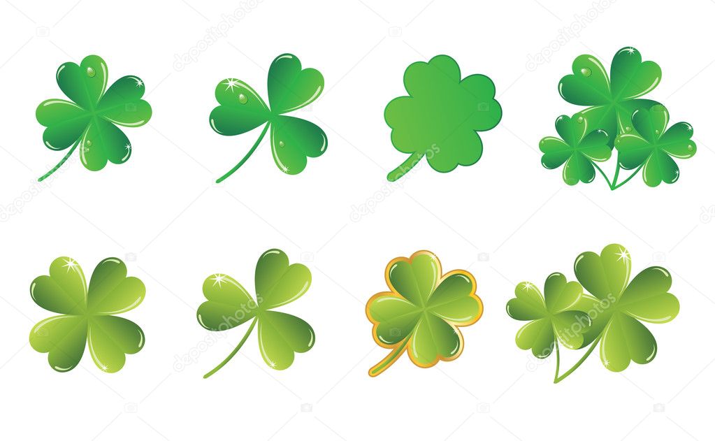 Vector shamrock collection Stock Vector Image by ©oskoltsev #9139901