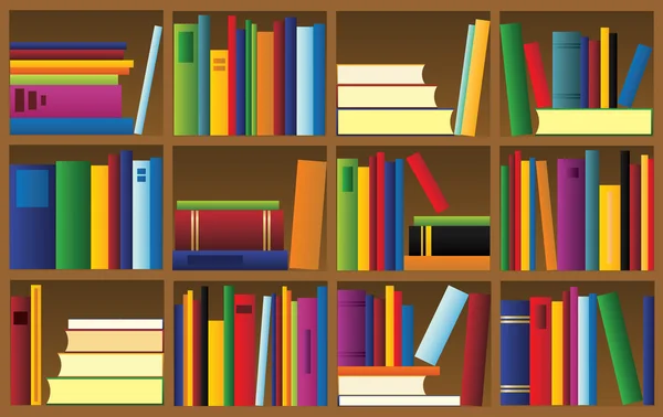 Vector illustration of bookshelf — Stock Vector