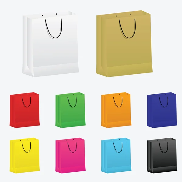 カラフルなベクトルのショッピング バッグのセット — ストックベクタ