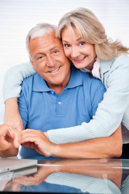 Senior Couple Embracing clipart