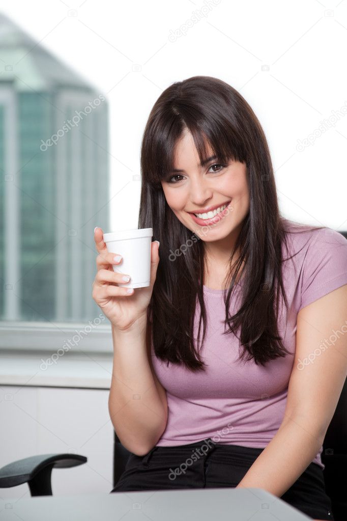 Business Woman with Coffee Cup