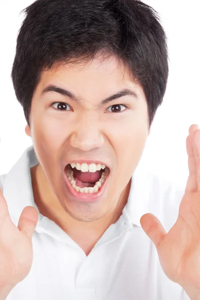 Jeune asiatique homme crier — Photo