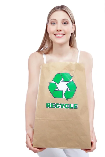 Ανακύκλωσης χαρτοσακούλα — Φωτογραφία Αρχείου