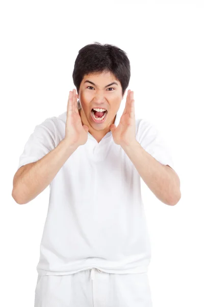 Young Asian Man Yelling — Stock Photo, Image