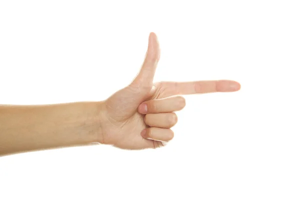 Points a finger — Stock Photo, Image