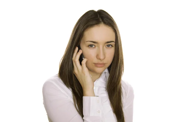 Γυναίκα του ελκυστικού επιχειρηματικού μιλώντας στο τηλέφωνο — Φωτογραφία Αρχείου