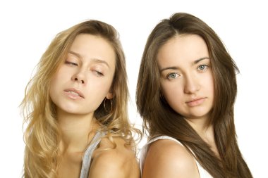 Two beautiful young women clipart