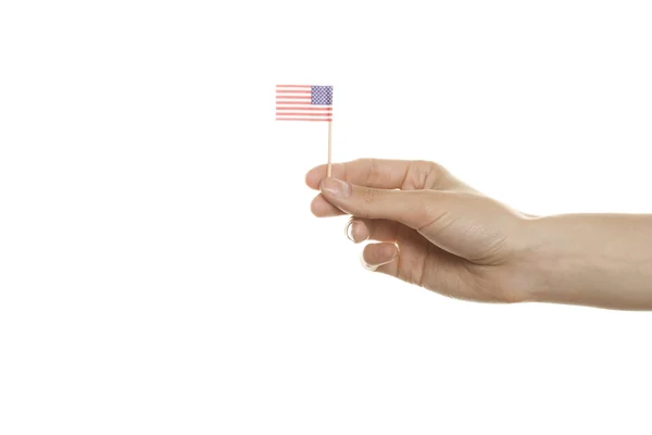 Amerikanische Flagge in der Hand — Stockfoto