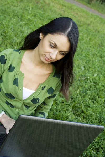 Woman with a Laptop — Stock Photo, Image