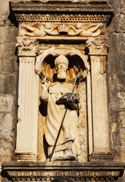 Statue of Saint Vlaho over Pile Gate — Stock Photo, Image