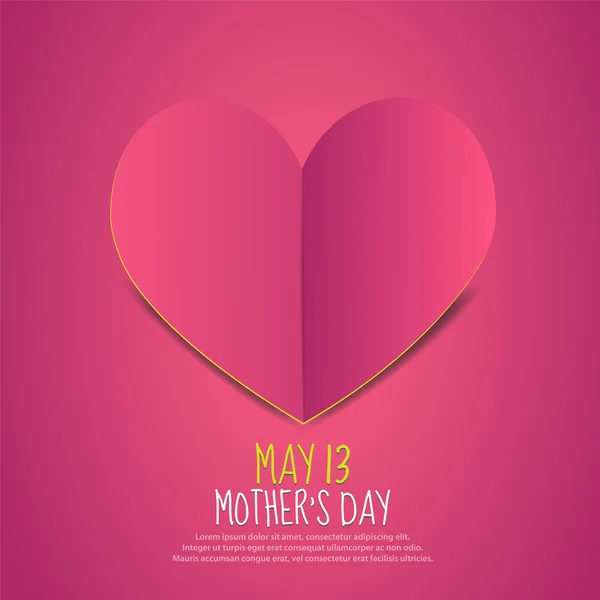 Dia das Mães Papel Coração — Vetor de Stock