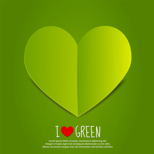 Livro verde coração —  Vetores de Stock