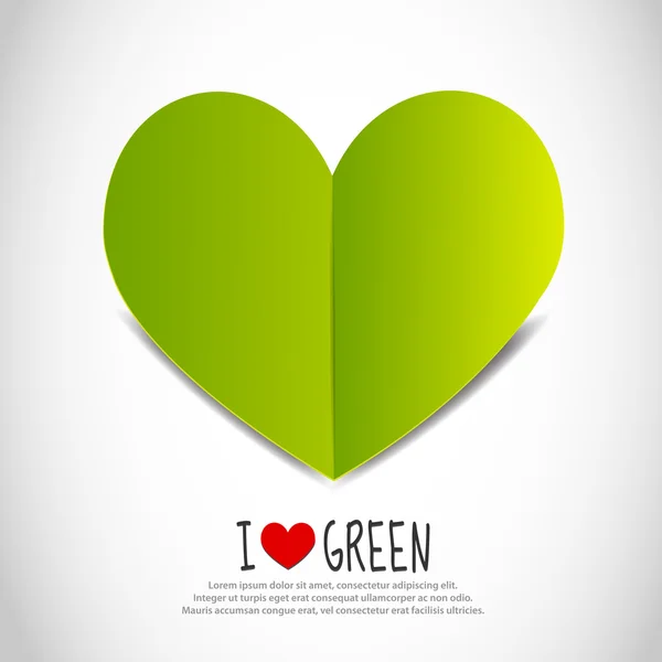 Amore Libro verde Cuore — Vettoriale Stock