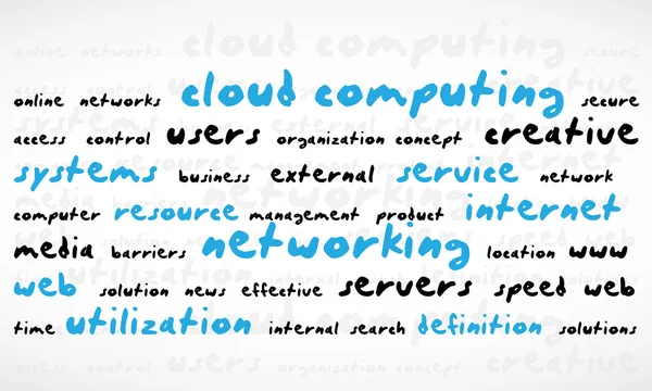 Bulut bilgi işlem kelime bulutu — Stok Vektör