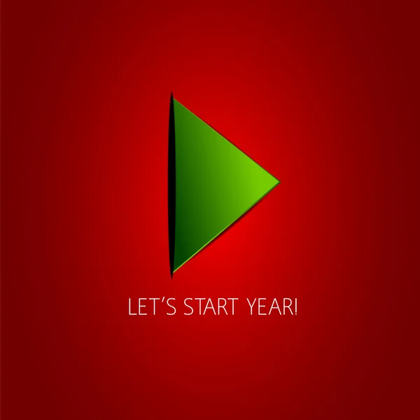 新しい年の再生ボタン — ストックベクタ