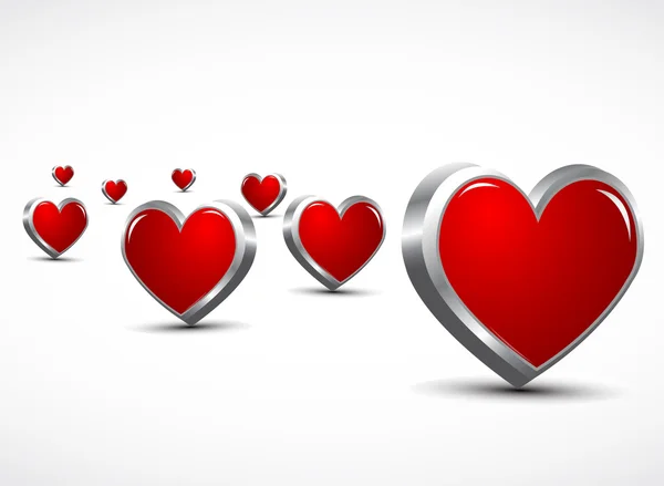 3D harten liefde concept — Stockvector