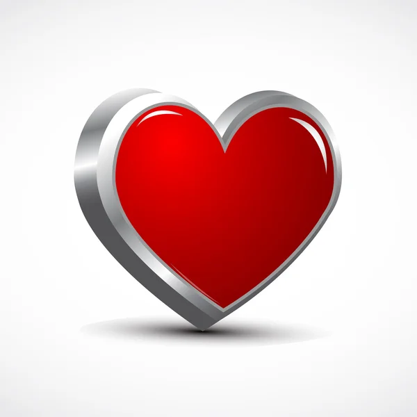 Rood hart pictogram — Stockvector
