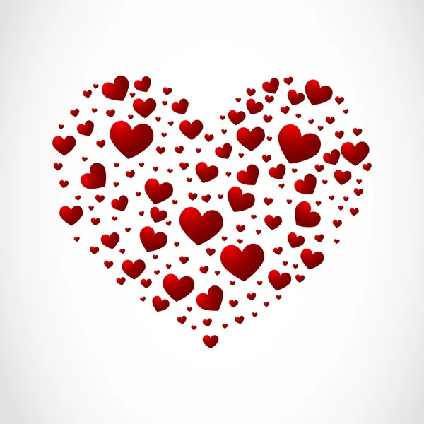 Hjärta gjort av små hjärtan — Stock vektor