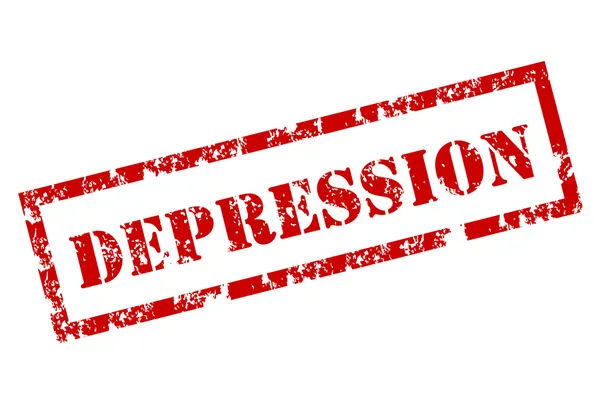 Grunge Sello de depresión — Vector de stock