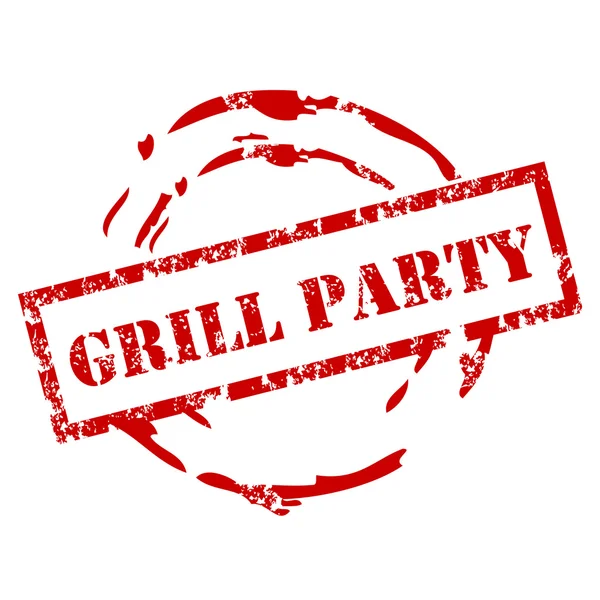 Grill party grunge stamp — Stock Vector