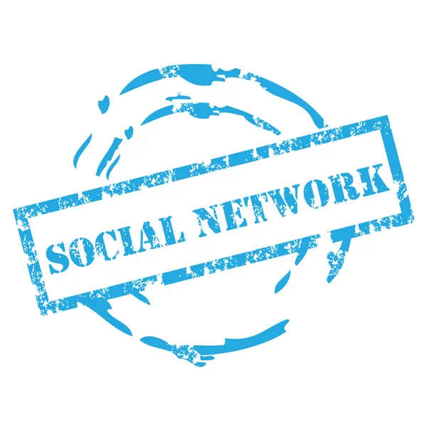 Grunge Social Network Stamp — Stock Vector