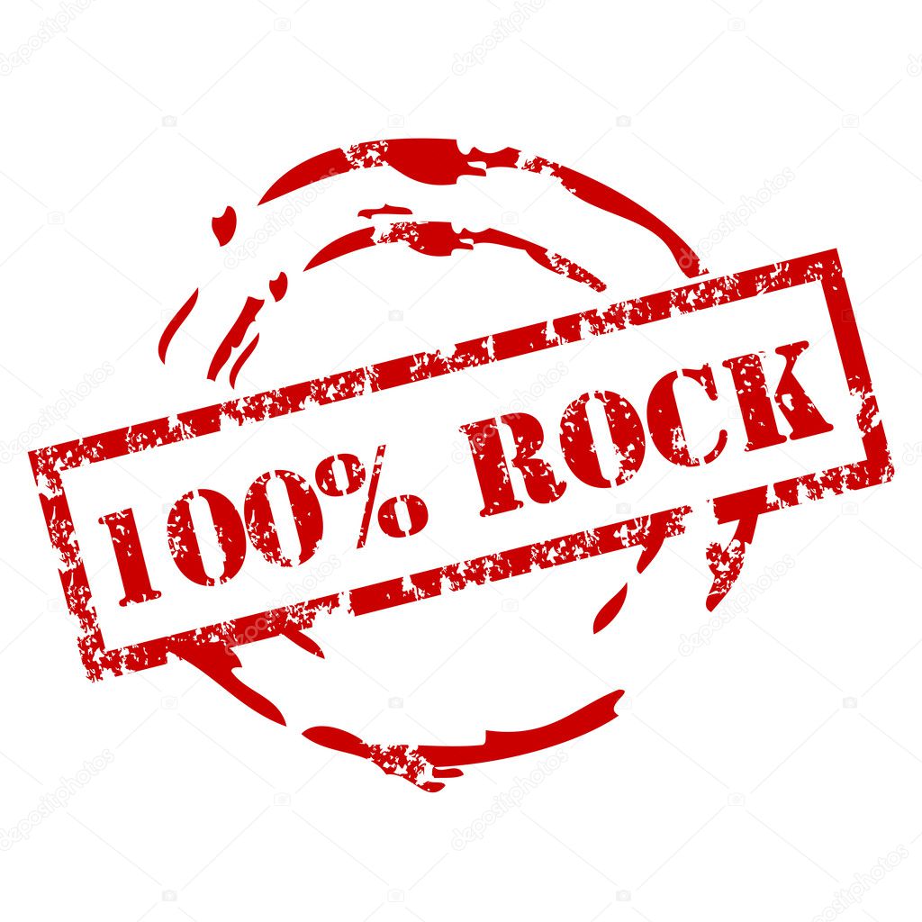 Grunge 100% Rock stamp