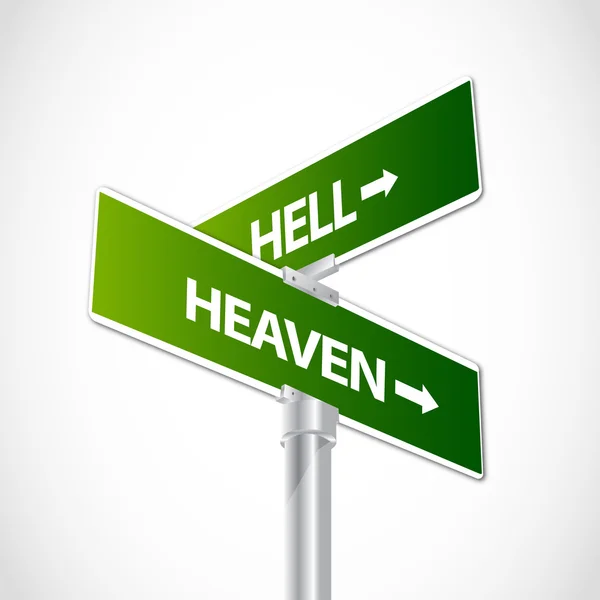 Helvetet eller himlen tecken — Stock vektor