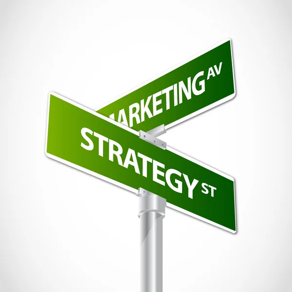 Sinal de estratégia de marketing —  Vetores de Stock