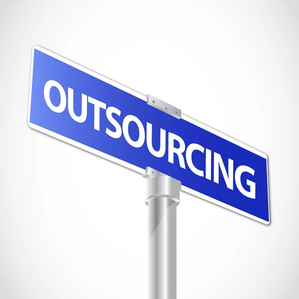 Outsourcing tecken — Stock vektor