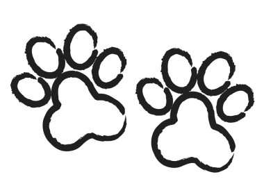 Grunge paw prints clipart