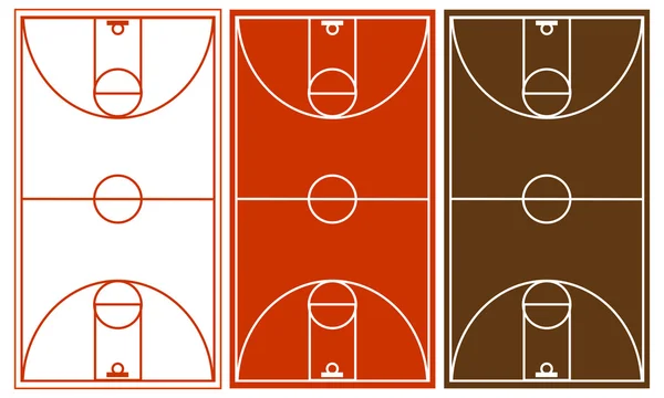 Vector conjunto de canchas de baloncesto — Vector de stock