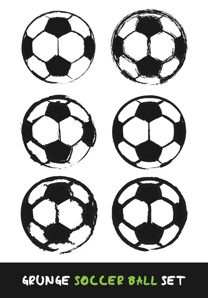 Grunge fotbalový míč sada — Stockový vektor