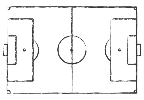 Handgezeichnetes Grunge-Fußballfeld — Stockvektor
