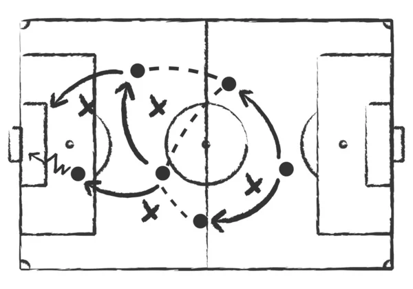 Tácticas de fútbol — Vector de stock