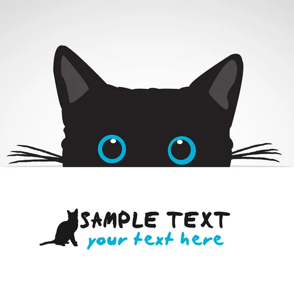 Siyah kedi afiş üzerinde seyir — Stok Vektör