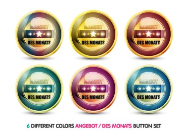 Colorful Angebot des Monats button set clipart