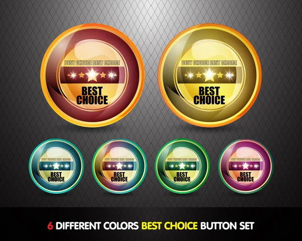 Colorful Best choice button set — Stock Vector