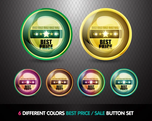 stock vector Colorful Best price sale button set